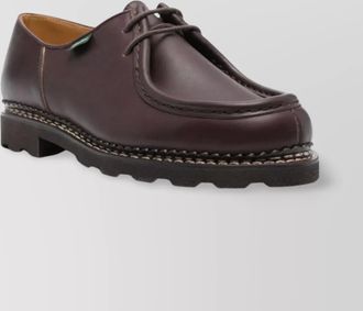 Paraboot chunky sole lace-up leather loafers