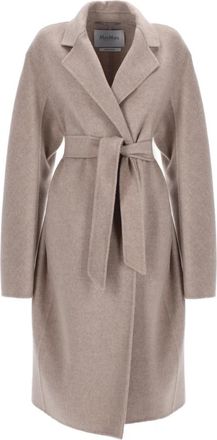 Max Mara Mxmaceri Coat - Dames - Jas met riem - Beige - XS - Leer - Jassen