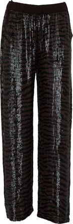 P.A.R.O.S.H. Zebra Full Sequin Overlay Drawstring Pants