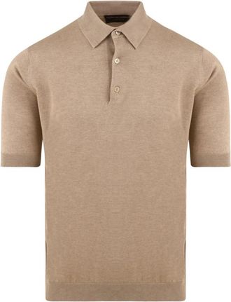 FILIPPO DE LAURENTIIS Silk Polo - Heren - Polos - Bruin - XL - Tops