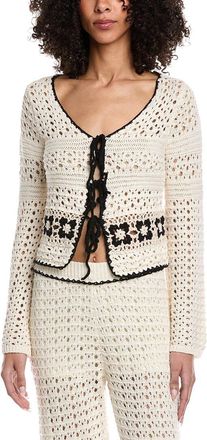 Vintage Havana Crochet Floral Tie Front Top