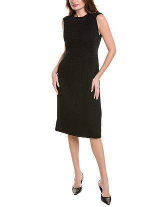 Lafayette 148 New York Silk-Blend Pleated Cap Sleeve Below Knee Dress
