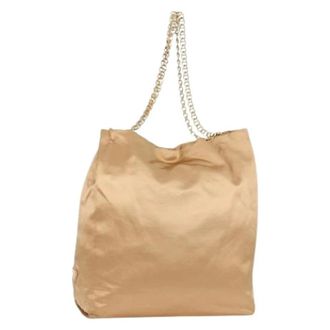 Prada Pre-owned Tote Bags, female, Beige, Size: ONE SIZE Pre-owned Satin prada-bags