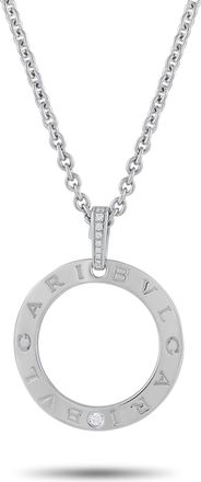 Bulgari 18K White Gold Diamond Pendant Necklace BV031022326