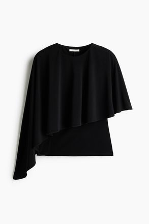 H&M Top mit Cape-Detail - Schwarz
