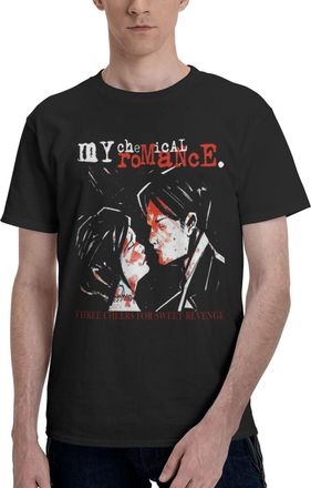Generic Mens Romance Rock Band My Chemical Cotton T-Shirts Classic Crewneck Short Sleeves Simple&Versatile Daily Commute Essential Black M