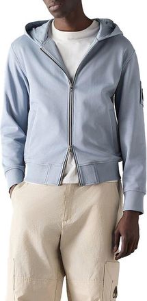 Moose Knuckles Hartsfield Cotton Zip Hoodie in Jet Stream at Nordstrom, Size Large