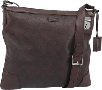 Gucci Pre-owned Cross Body Bags, female, Brown, Size: ONE SIZE Pre-owned Canvas Cross Body Bag