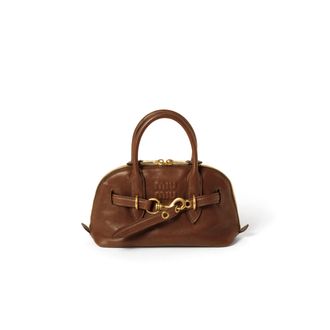 Miu Miu Aventure Nappa Leather Top-handle Bag, Woman, Oak