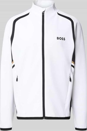 HUGO BOSS Regular Fit Trainingsjacke mit Kontrastdetails in Weiss, Gr&ouml;&szlig;e XXXL
