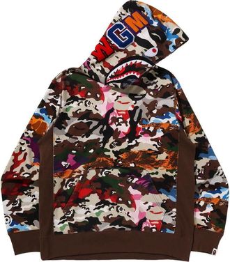 A Bathing Ape Hybrid Camo Shark Pullover Hoodie Multicolor 0ZXSWM012141RMLX