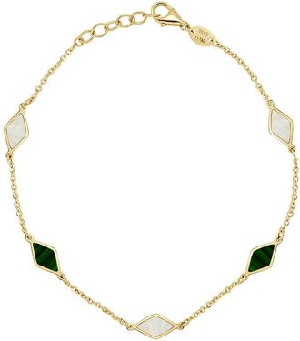 Italian Gold, Inc 14K Gemstone Station Chain Bracelet