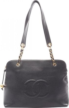 Chanel Black Leather Tote Bag (Pre-Owned)