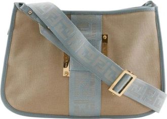 Fendi Pre-owned Cross Body Bags, female, Beige, Size: ONE SIZE Pre-owned Vintage Canvas Cross Body Bag