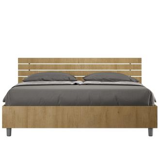 ITYhome Cama sin somier 160x190 efecto madera roble natural