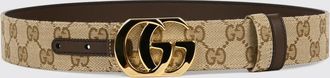 Gucci Cintura GG Marmont reversibile in tessuto jacquard e pelle con fibbia GG
