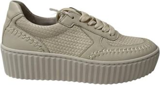 Gabor Womens Nappa Nava Sneaker In Panna