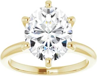 Pompeii3 3 Ct Oval Moissanite Solitaire Engagement Ring 14k Yellow Gold