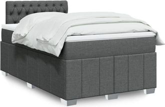 vidaXL Cama Box Spring Con Colch&oacute;n Tela Gris Oscuro 120x190 Cm Vidaxl