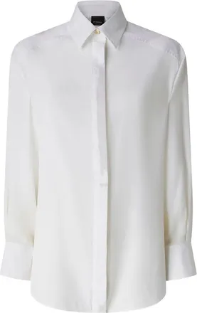 Pinko White Cassata Concealed Placket Cotton Long-Sleeve Shirt