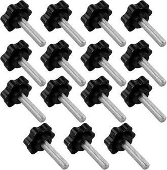 OEM Juego De 15 Pomos De Tornillo M6 &times; 25 Mm, Tornillos Principales Resistentes, Tornillos De Agarre De Aleaci&oacute;n De Zinc Negro Para Muebles