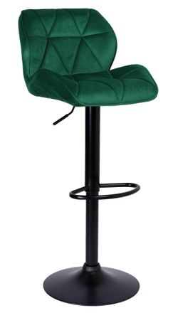 OEM Taburete De Bar Grappo Negro De Terciopelo Verde Oscuro