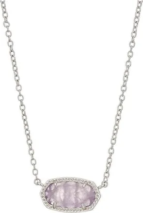 Kendra Scott Elisa Silver Pendant Necklace in Amethyst February