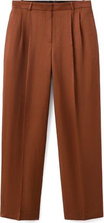 Mango Pleated Straight Leg Pants in Russet at Nordstrom, Size 10