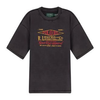 Polo Ralph Lauren Tops, Heren, Zwart, M, Katoen, Ribbed Crewneck T-Shirt