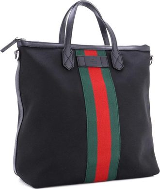 Gucci Web Zip Techno Canvas Medium tote bag - Zwart