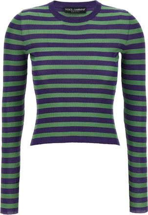 Dolce & Gabbana Viscose Pullover - Dames - Ronde hals truien - Veelkleurig - M - Truien & Vesten