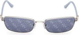 Guess Rectangular Sunglasses in Nickeltin /Blue Mirror at Nordstrom Rack
