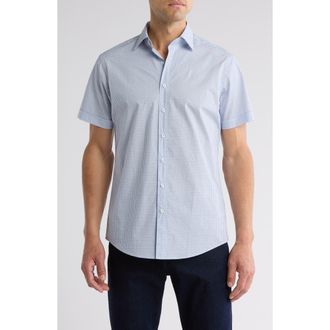 Rodd & Gunn Ness Street Short Sleeve Button-Up Shirt in Pacific Blue at Nordstrom Rack, Size Xx-Large