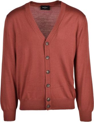 Gran Sasso Truien & Vesten, Heren, Oranje, M, Wol, Cardigan met knopen