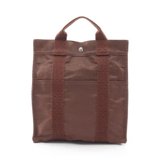 Herm&egrave;s Brown Canvas Backpack (Pre-Owned)