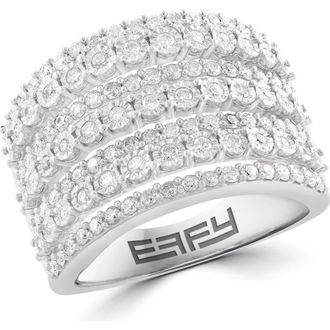 Effy Sterling Silver Diamond Ring in White at Nordstrom Rack, Size 7