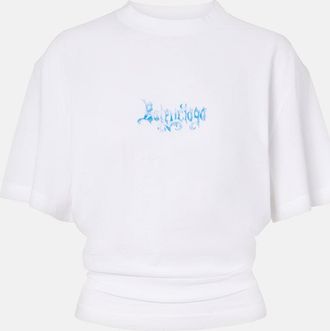Balenciaga Top de jersey de algod&oacute;n con logo