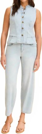 FDJ Button Up Vest In Light Blue