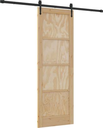 vidaXL Puerta Corredera Orkdal 73,5 X 211 Cm Madera De Pino Maciza Vidaxl