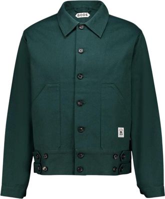 Bode Knolly Brook Side Tab Jacket - Heren - Zomerjassen - Groen - M - Katoen - Jassen