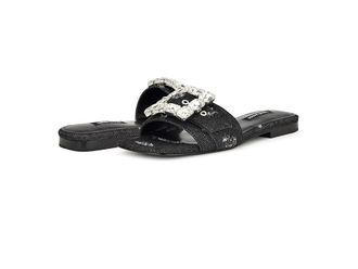 Nine West MATTER Womens Sandals Black Denim : 7.5 M, Rubber