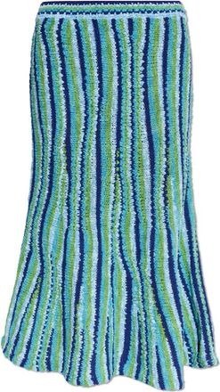 Tory Burch Rok met decoratieve weving - Dames - Midirokken - Blauw - M - Rokken