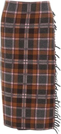 Guest In Residence Rokken, Dames, Veelkleurig, XS, Wol, Tartan Wrap Midi Rok