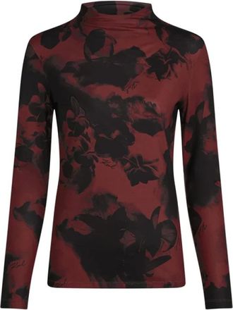 Karl Lagerfeld Top a maniche lunghe con collo alto - - Tops - Donna - Marrone - S