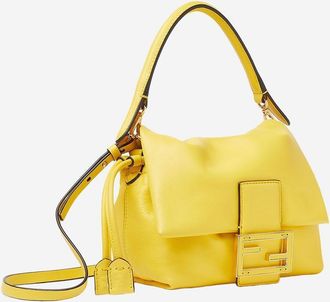 Fendi Womens Shoulder Bag Nappa Leather Yellow
