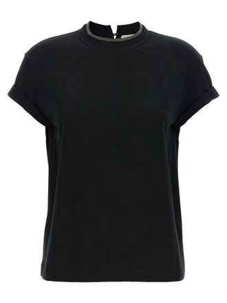 Brunello Cucinelli Womens Monile Crew-Neck T-Shirt