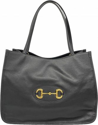 Gucci Black Leather Tote Bag (Pre-Owned)