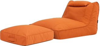 Icon Brand Set puf sof&aacute; y coj&iacute;n de suelo exterior en olefina impermeable naranja