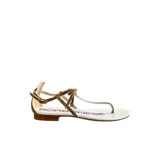 Borbonese Beige Genuine Leather Women Womens Sandal