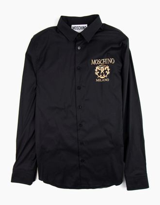 Moschino Mens Moschino Couture Question Mark Poplin Shirt Black - Size: Regular/38